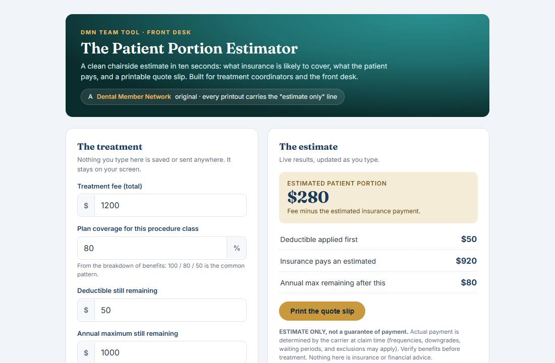 Preview of the Patient Portion Estimator
